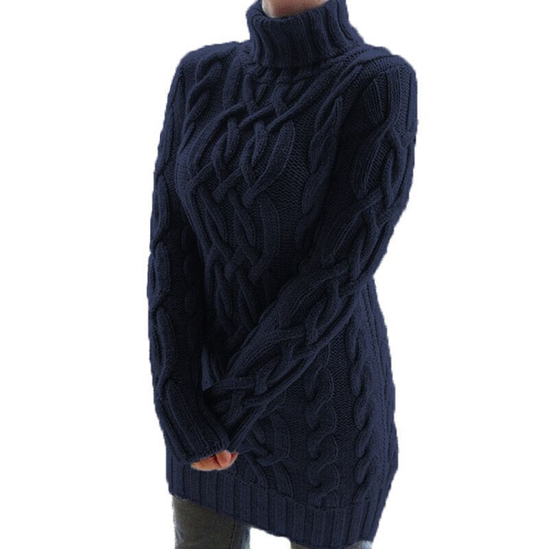 Robe pull longue pour femme, hiver et automne