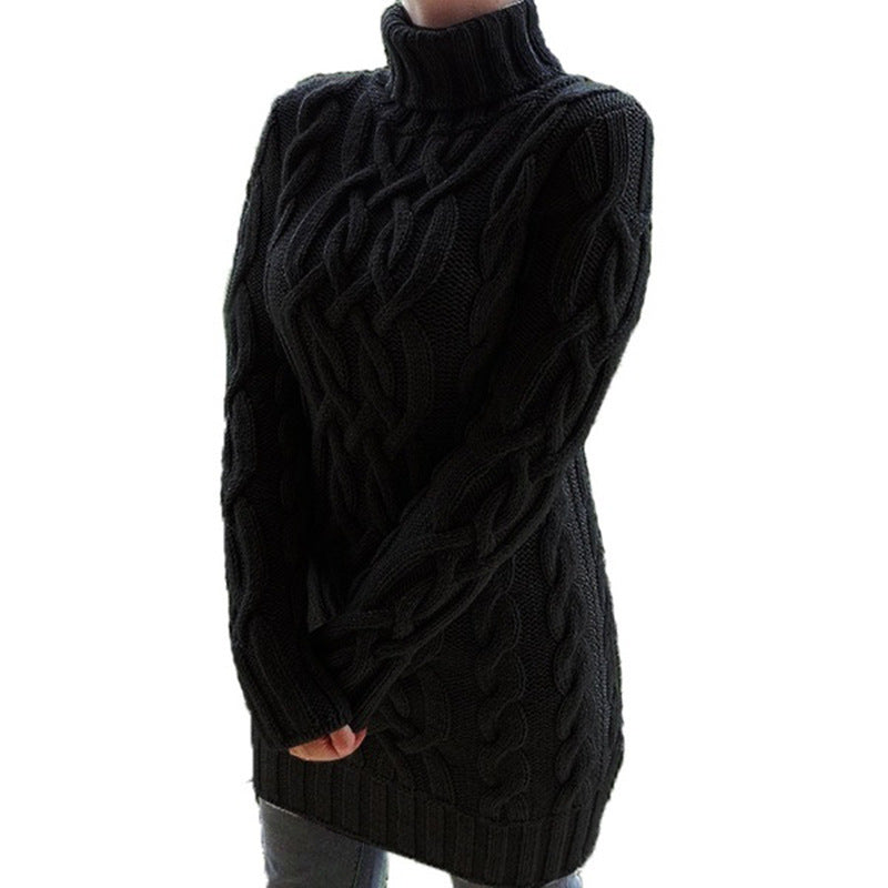 Robe pull longue pour femme, hiver et automne