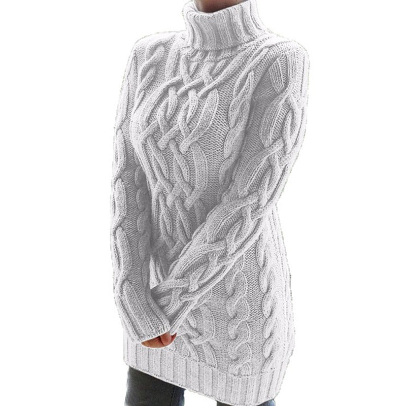 Robe pull longue pour femme, hiver et automne