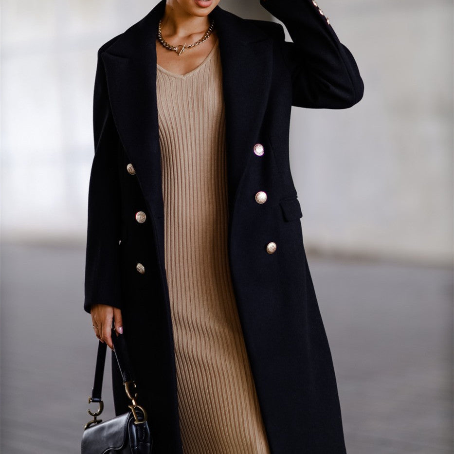 Veste Longue en Tweed– Élégance Intemporelle avec Boucle Métal – Style Chic & Sophistiqué