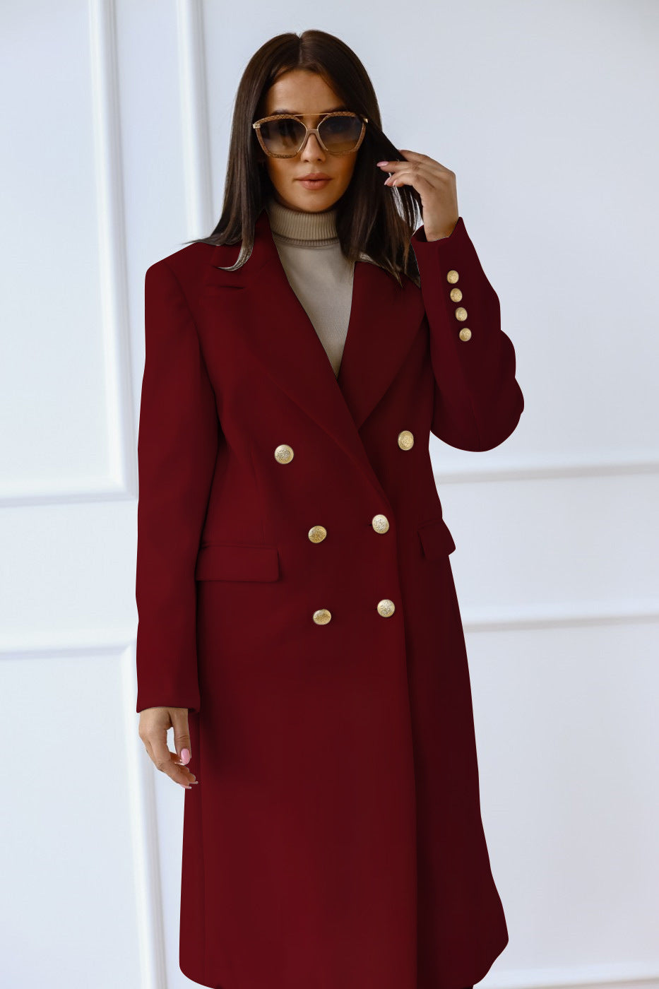 Veste Longue en Tweed– Élégance Intemporelle avec Boucle Métal – Style Chic & Sophistiqué