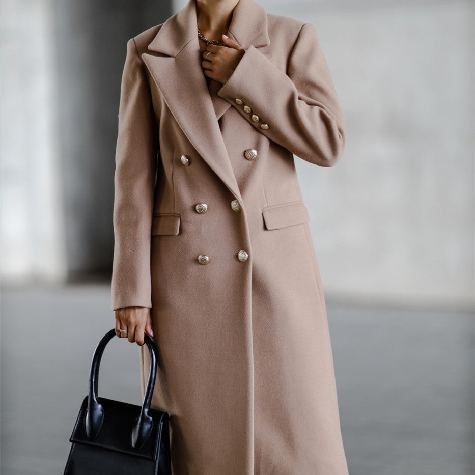 Veste Longue en Tweed– Élégance Intemporelle avec Boucle Métal – Style Chic & Sophistiqué