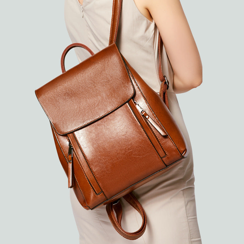 "Randonnée Urbaine" – Sac à Dos en Cuir Véritable