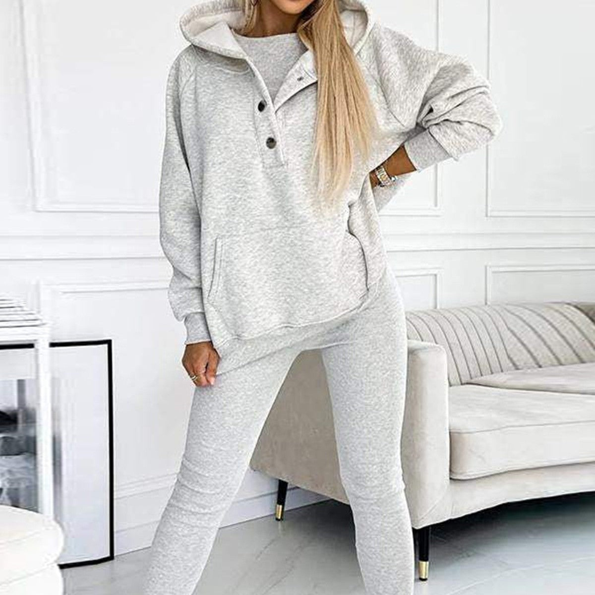 Ensemble Premium Femme – 3 Pièces en Tissu Fluide – Élégance Sans Effort