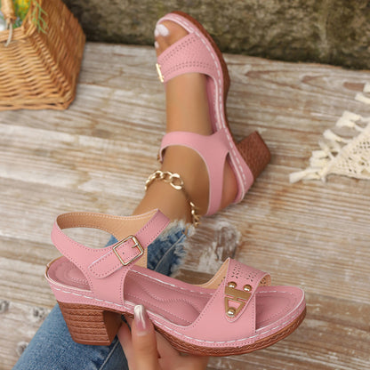 Élégance Estivale – Sandales à Talons Hautes pour Femme
