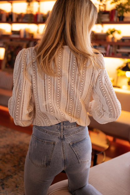 Élégance Simplicité – Top Manches Longues V-Neck Léger